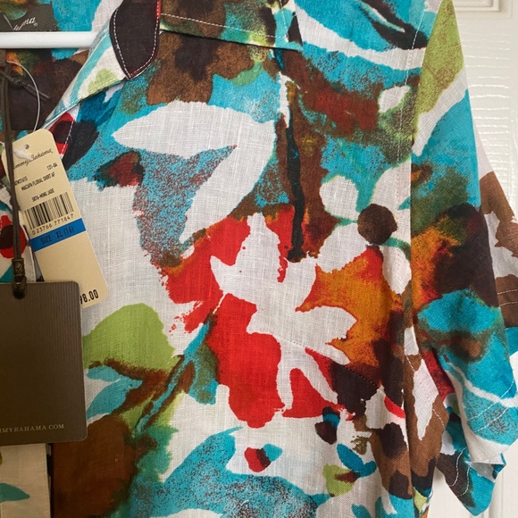 Tommy Bahama Multi-Colored Linen Blouse Size XL - Picture 2 of 7
